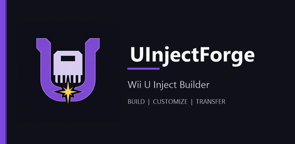 UInjectForge logo with Build, Customize, Transfer